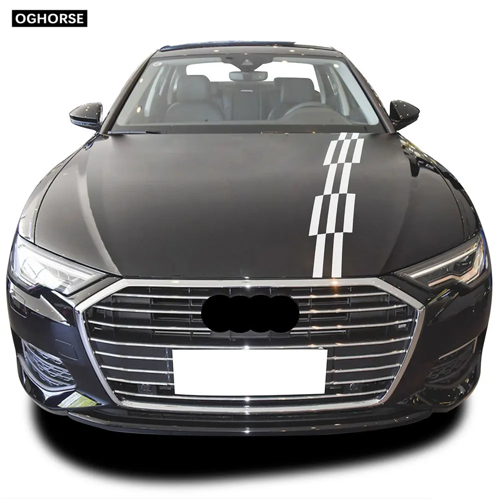 Наклейка на капот в полоску для Audi A4 B5 B6 B7 B8 B9 A3 8P 8V 8L A6 C6 C5 C7 A5 A1 8X A7 A8 Q5 Q7 Q3 Q1 TT