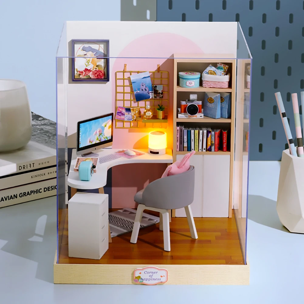 

Doll House Furniture Diy Miniature 3D Wooden Miniaturas Dollhouse Toys For Children Birthday Gifts Casa Kitten Diary