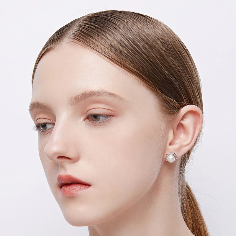 

Fashion Pearl Earrings Natural Freshwater black Pearl Earrings 925 Sterling Silver Jewelry For women