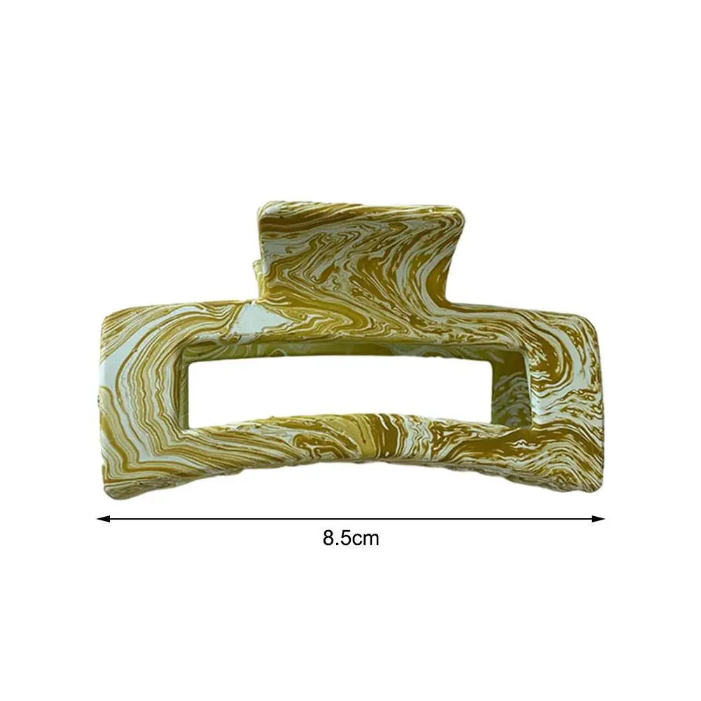 

Han Fan Ins Geometric Candy Color Retro Texture Plate Hair Ponytail Temperament Simple Catch Shark Clip Hairpin Hair Accessories