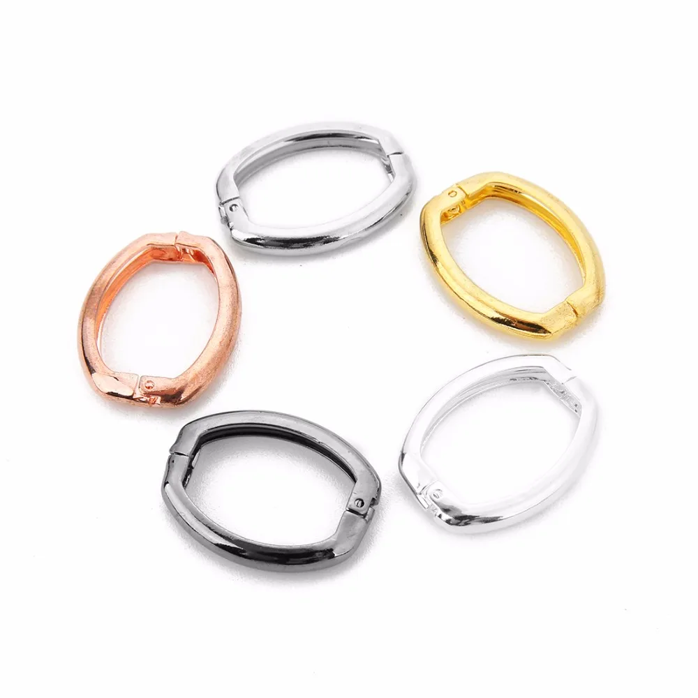5pcs/set Copper Irregular Round End Fastener Clasps for Bracelets Necklace Bags Buckle Clasps Connectors DIY Jewelry Making