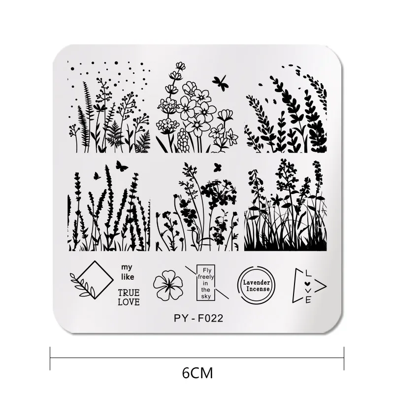 

PICT YOU Square Nail Stamping Plates Flower Stamping Template Design DIY Stainless Steel Stencil Tools Nail Art Image Plate