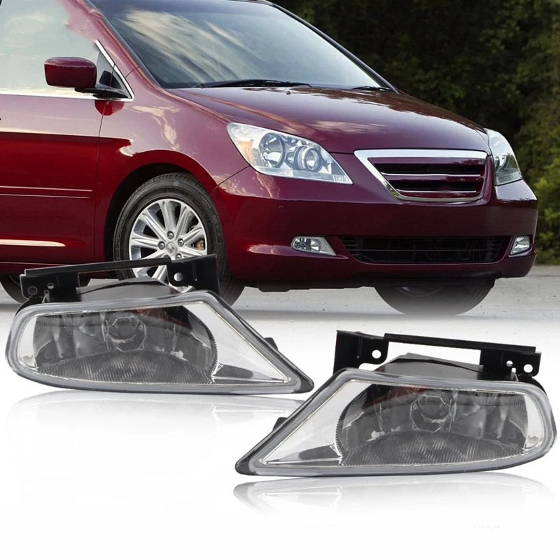 

Pair Chrome Fog Lamps Driving Light Kit with Wire Switch Relay for Honda Odyssey 2005 2006 2007 Accessories