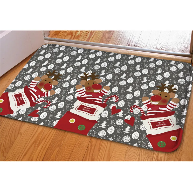 

Kawaii Christmas Elk Print Doormat for Entrance Door 2021 New Year Home Decoration Anti-slip Bathroom Mat Adornos De Navidad