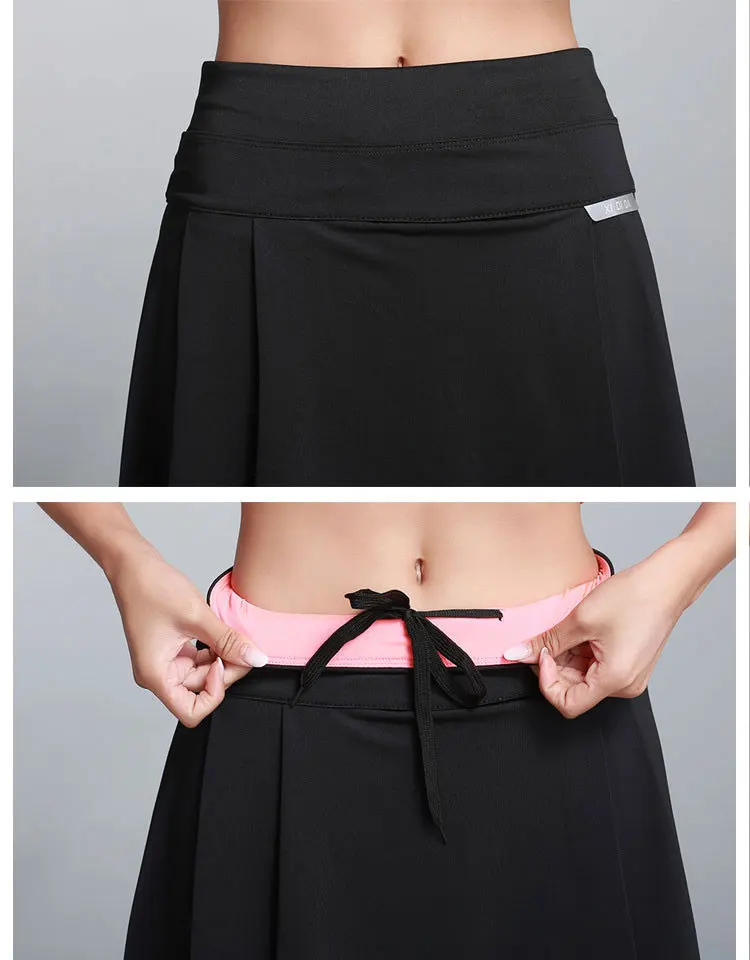 

Women Slim Pleated Beach Tennis Feminino Skirts Girls Safety Shorts Tenis Mujer Black Skorts Sport Colleague Student Badminton