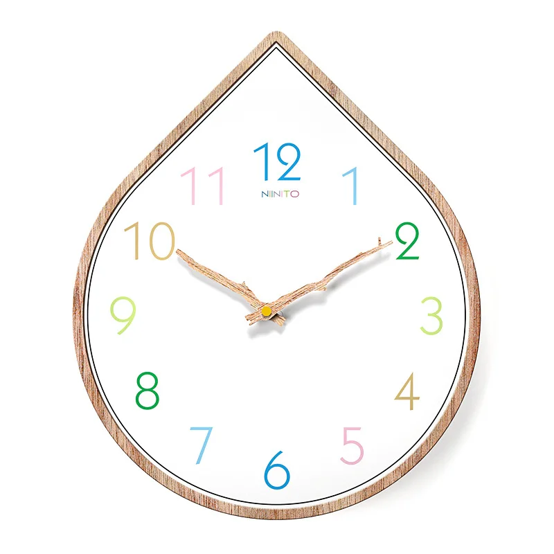 

Nordic Creative Wall Clock Living Room Silent Quartz Clock Wood Grain Clock
