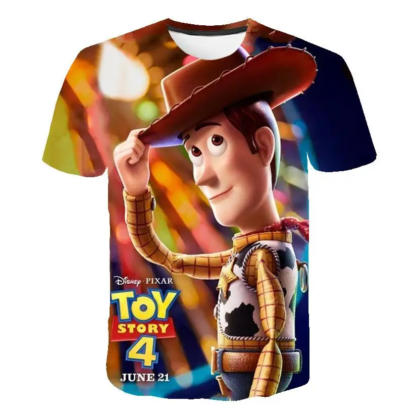 3d Toy Story 4 Harajuku/детская одежда с героями мультфильмов летний Забавный Топ для
