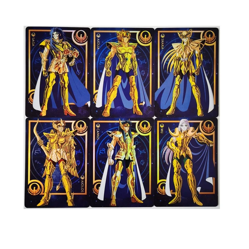 

12pcs/set Saint Seiya Golden Zodiac Twelve Gold Saint Cloth Bronzing Hobby Collectibles Game Anime Collection Cards