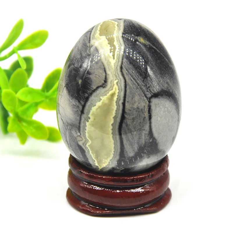 Яица яшма ягони из серебряного листа кегеля для упражнений натуральный камень и