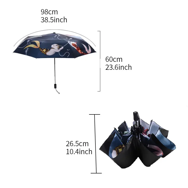 Mini Pocket Umbrella Women 3 Folding Sun Windproof Sunny Rainy Manual Umbrellas Vera Bradley Rain Gear 60U0043 | Дом и сад