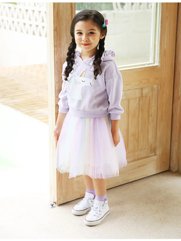 Новое поступление осенней радужной одежды для девочек детский мультяшный