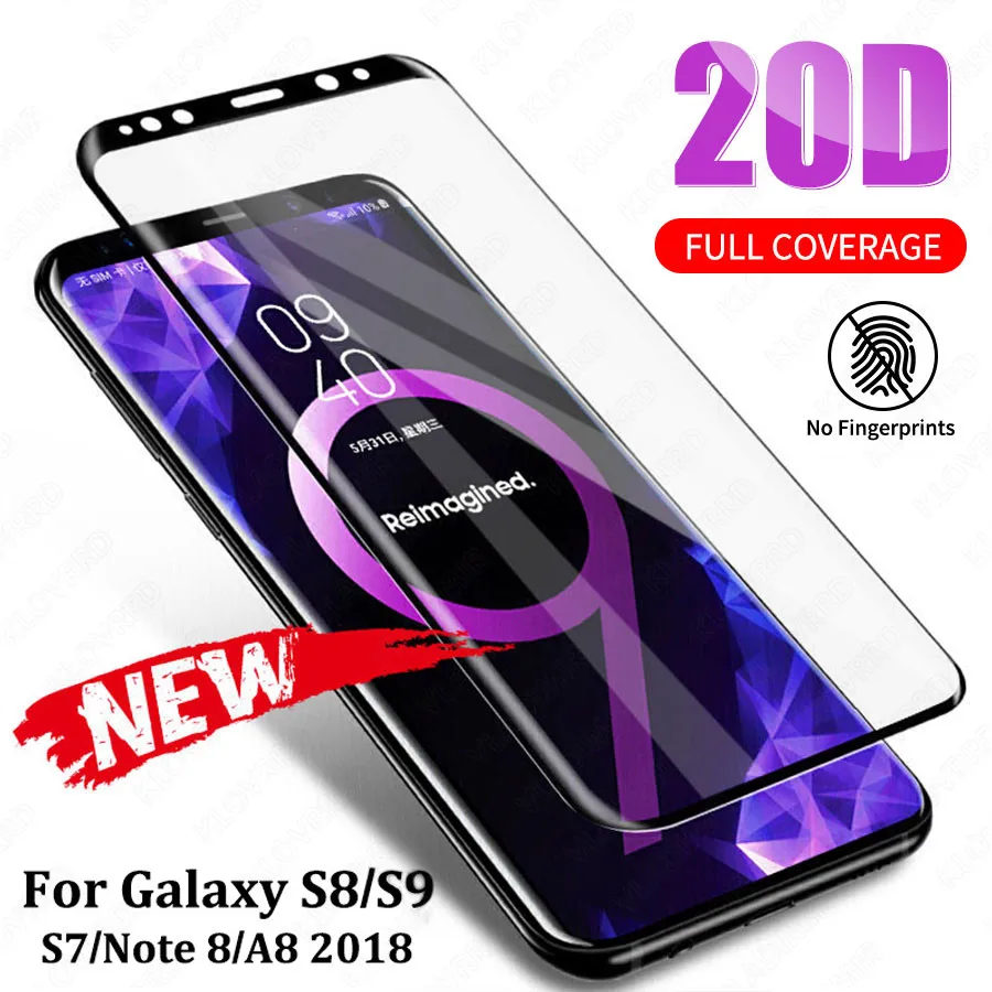 20D Full Curved Tempered Glass For Samsung Galaxy S8 S9 Plus Note 9 8 S7 Edge Screen Protector A6 A8 2018 Film | Мобильные телефоны