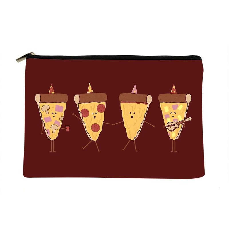 

Женская сумка для макияжа с принтом пиццы вечерние Модный женский органайзер для косметики, сумка для путешествий, красочная сумка для хран...