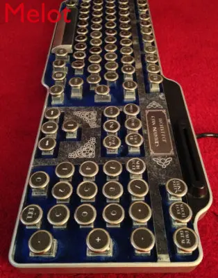 

Hand-made Special Art Decoration Blue Granite Steampunk Keyboard