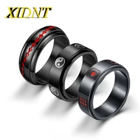 xidnt black tai chi gossip mahjong dice mens turnable decompression accessories fashion punk hip hop jewelry party gift