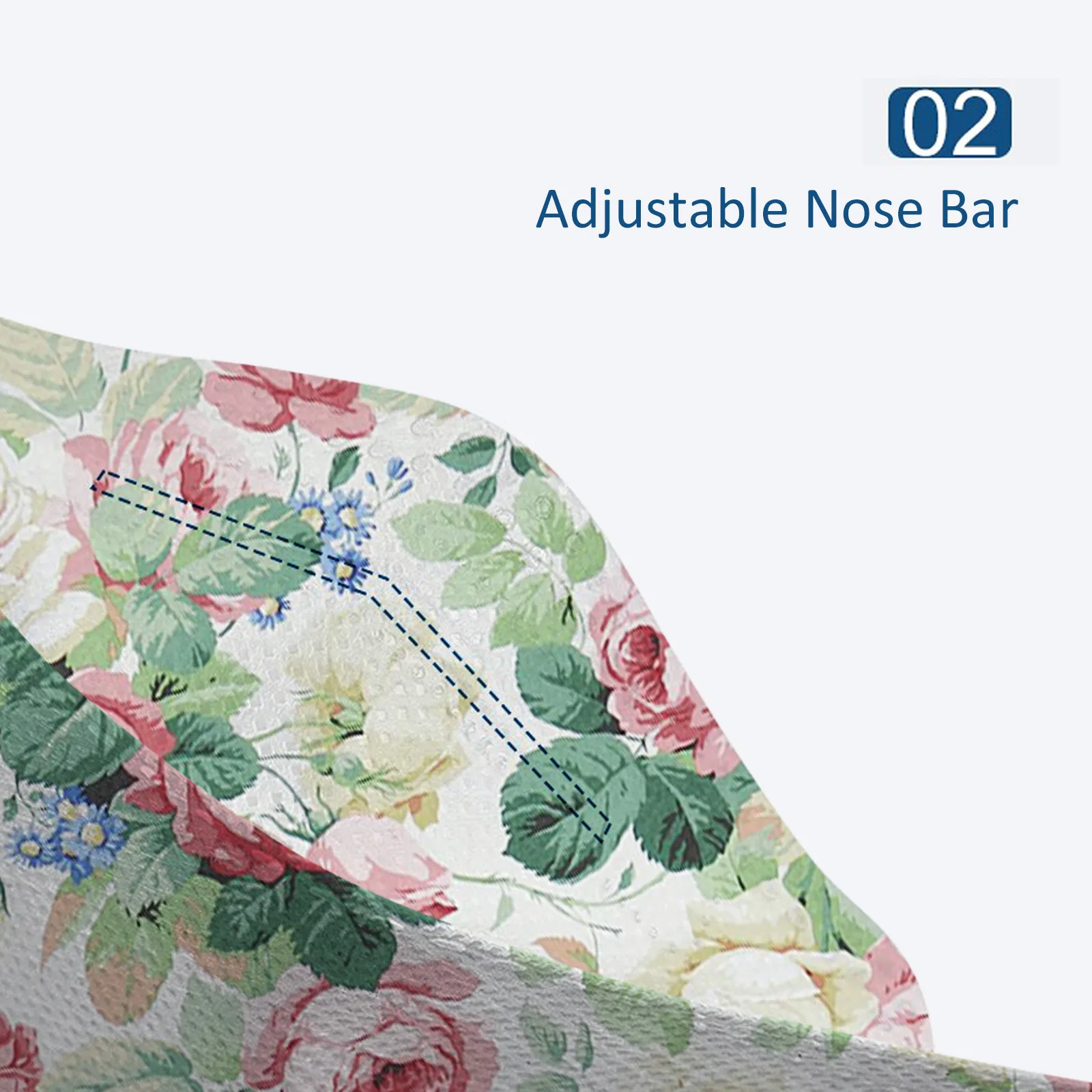 

50Pcs Adult Floral Print Fish Masks 4 Layers Protective Face Mask Respirator Dustproof Anti-fog Adult Masques Mascarillas