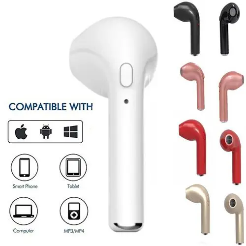 Беспроводная мини Bluetooth Спортивная гарнитура I7s TWS в уши Bluetooth гарнитура с зарядным устройством для мобильного телефона IPhone huawei samsung