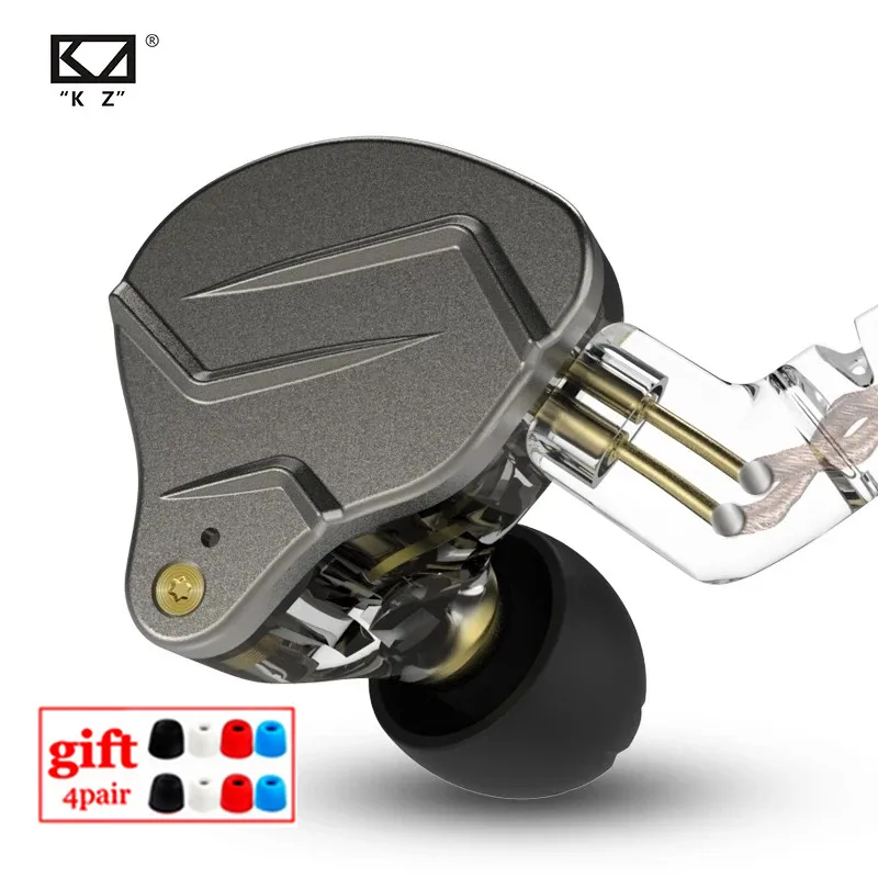  Наушники-вкладыши KZ ZSN PRO 1BA 1DD гибридные, металлические Hi-Fi наушники с басами, Спортивная Музыкальная гарнитура со сменным кабелем, ZS10 PRO…
