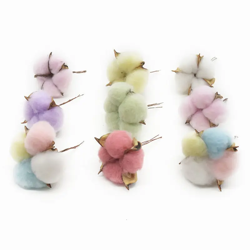 10 шт. натуральные красочные сушеные цветы из хлопка Свадебные Принадлежности