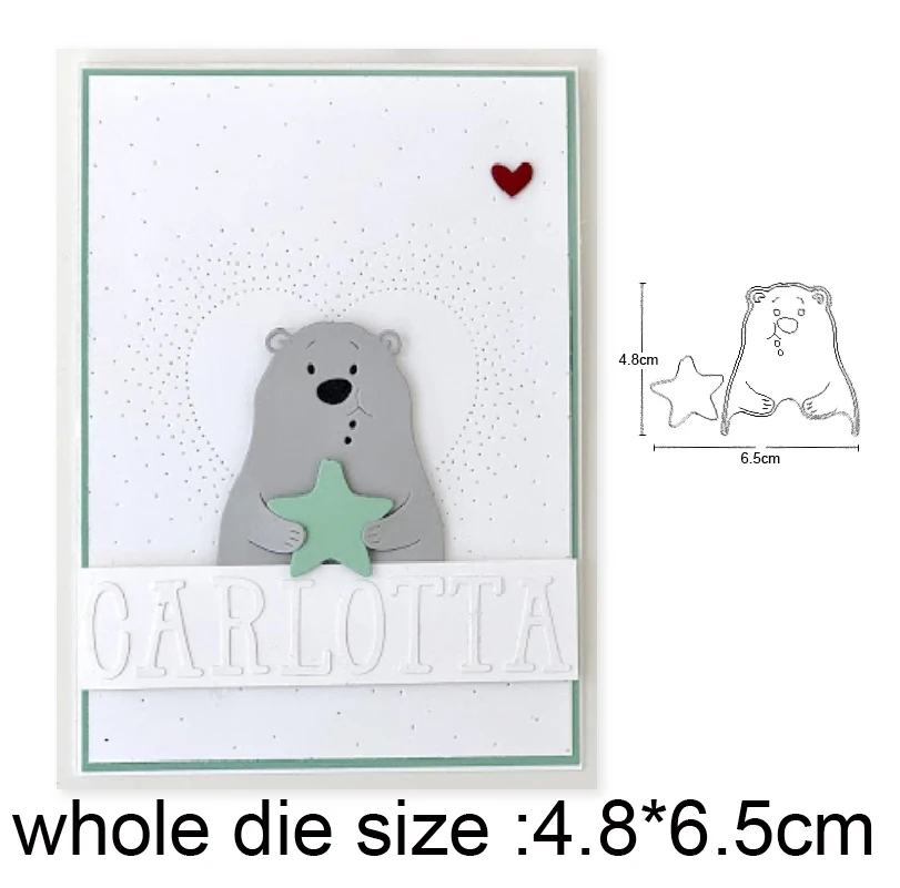 

Bear Star Metal Cutting Dies Stencils For Scrapbooking Photo Album Decoration Embossing Paper Card Craft