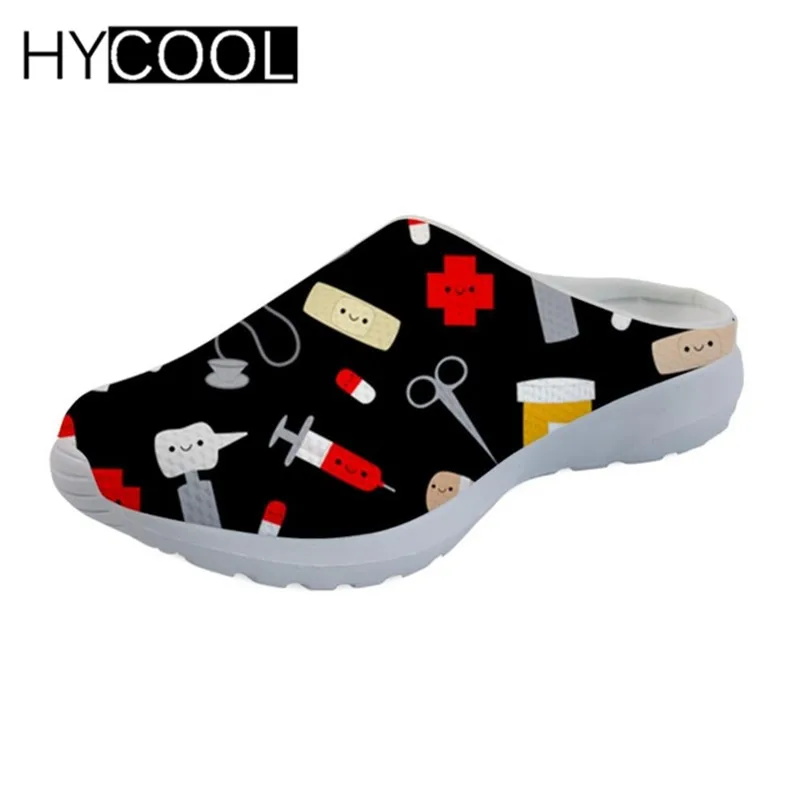 HYCOOL; узор с изображением сиделки; женские спортивные сандалии; обувь; коллекция года; уличные спортивные шлепанцы; удобные сетчатые кроссовки на плоской подошве