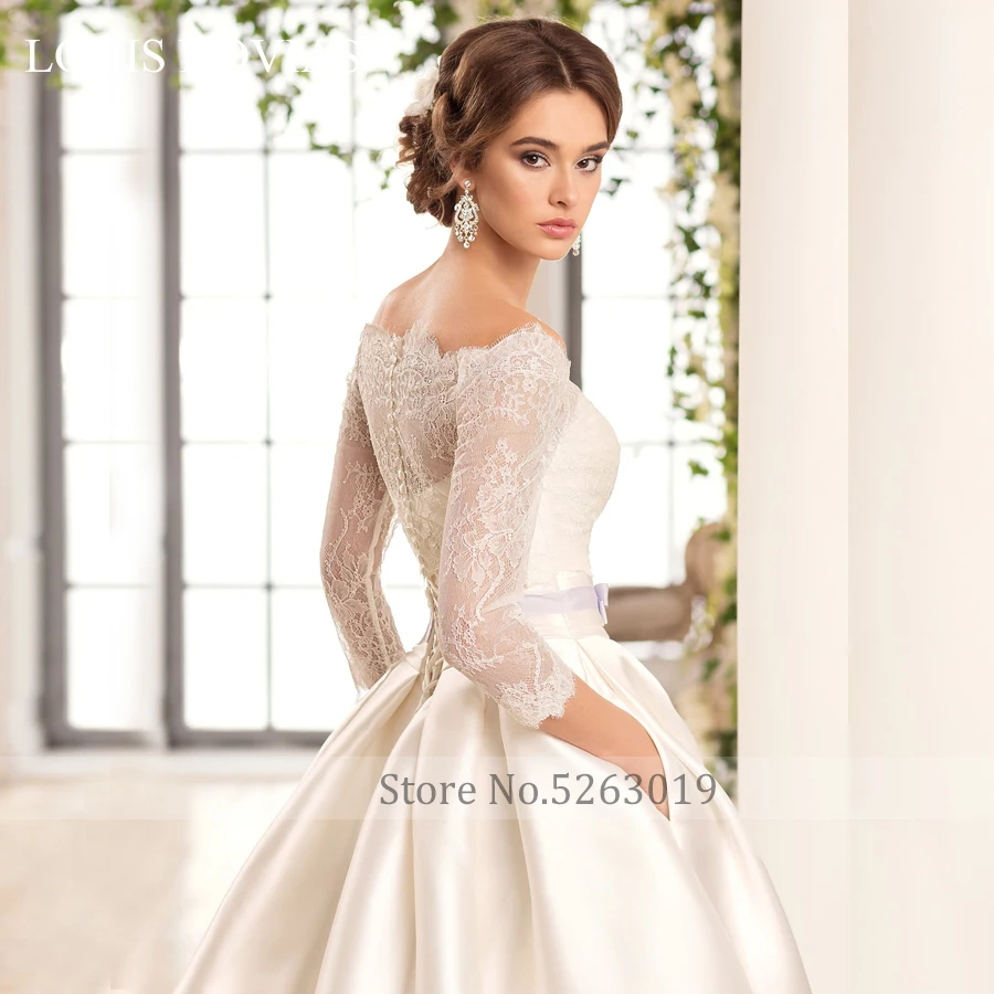Свадебное платье LOUIS NOVIAS новое для невесты с одним плечом и длинным рукавом