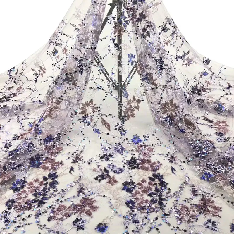 

AFRICAN HANDCUT VELVET WITH SEQUINS LACE FABRIC HIGH QUALITY LACE f200330