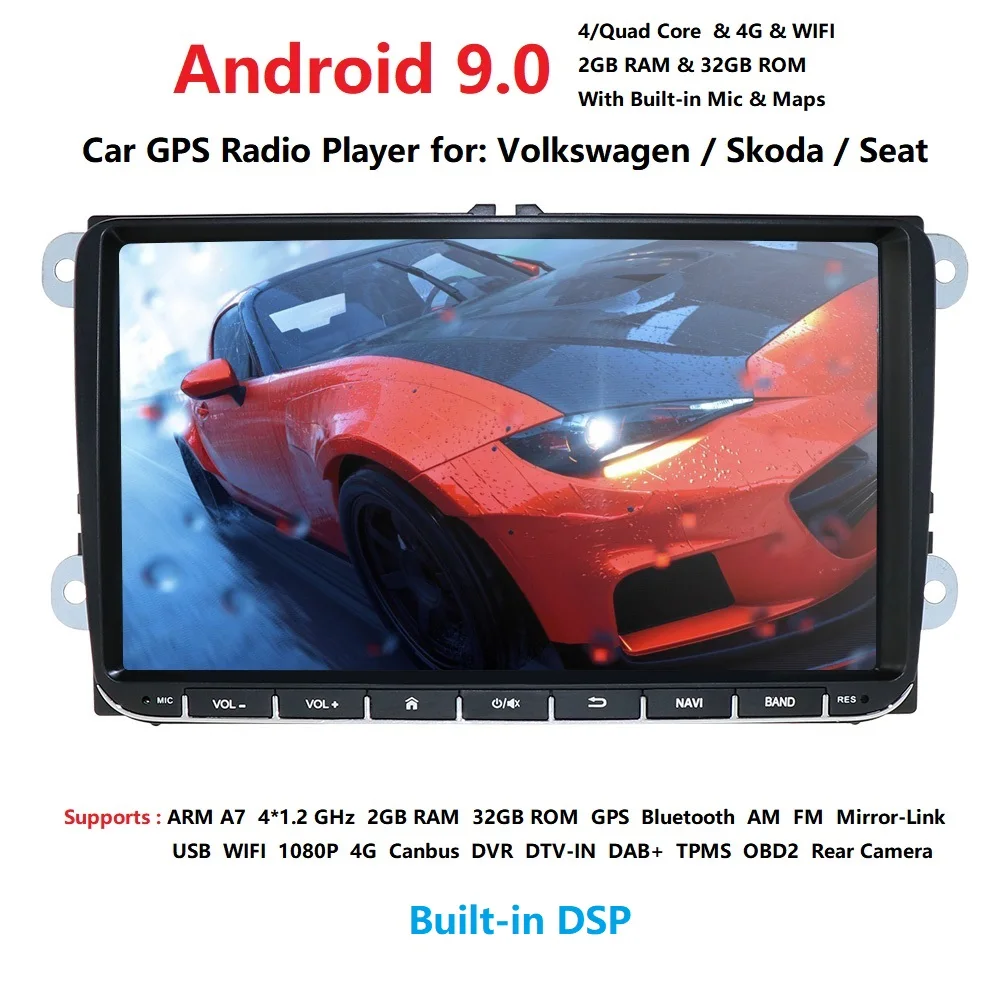 Новинка! " Android 9,0 автомобильный gps-навигатор для VW Volkswagen SKODA GOLF 5 Golf 6 POLO PASSAT B5 B6 JETTA TIGUAN Mirror Link dvr dash
