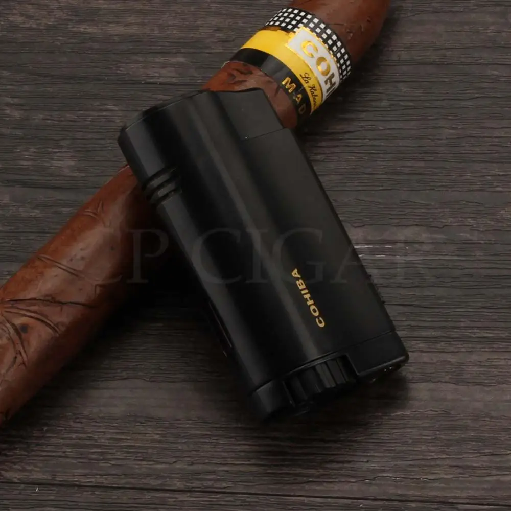 COHIBA металлический Карманный ветрозащитный 3 фонарь встроенный роскошный Газ