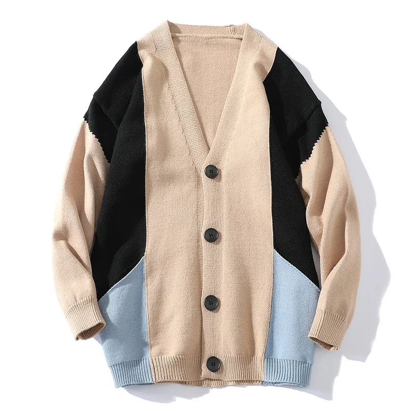 

Мужской осенний Повседневный свободный свитер с V-образным вырезом