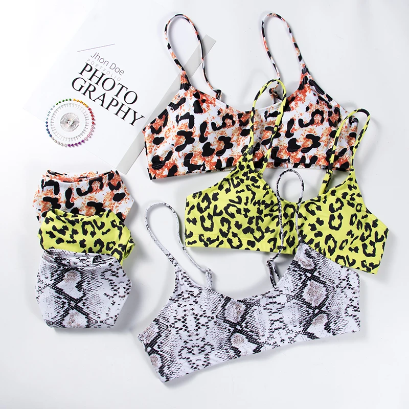 

Snakeskin Bikini Women Swimwear Leopard Bikinis Sexy Biquini Swim Suit Push Up Swimsuits Female Beachwear Bathing Suits