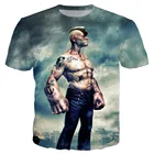 Модная мужская футболка с 3D-принтом аниме Popeye, с коротким рукавом, мягкая Уличная Повседневная свободная Мужская футболка из мягкого материала