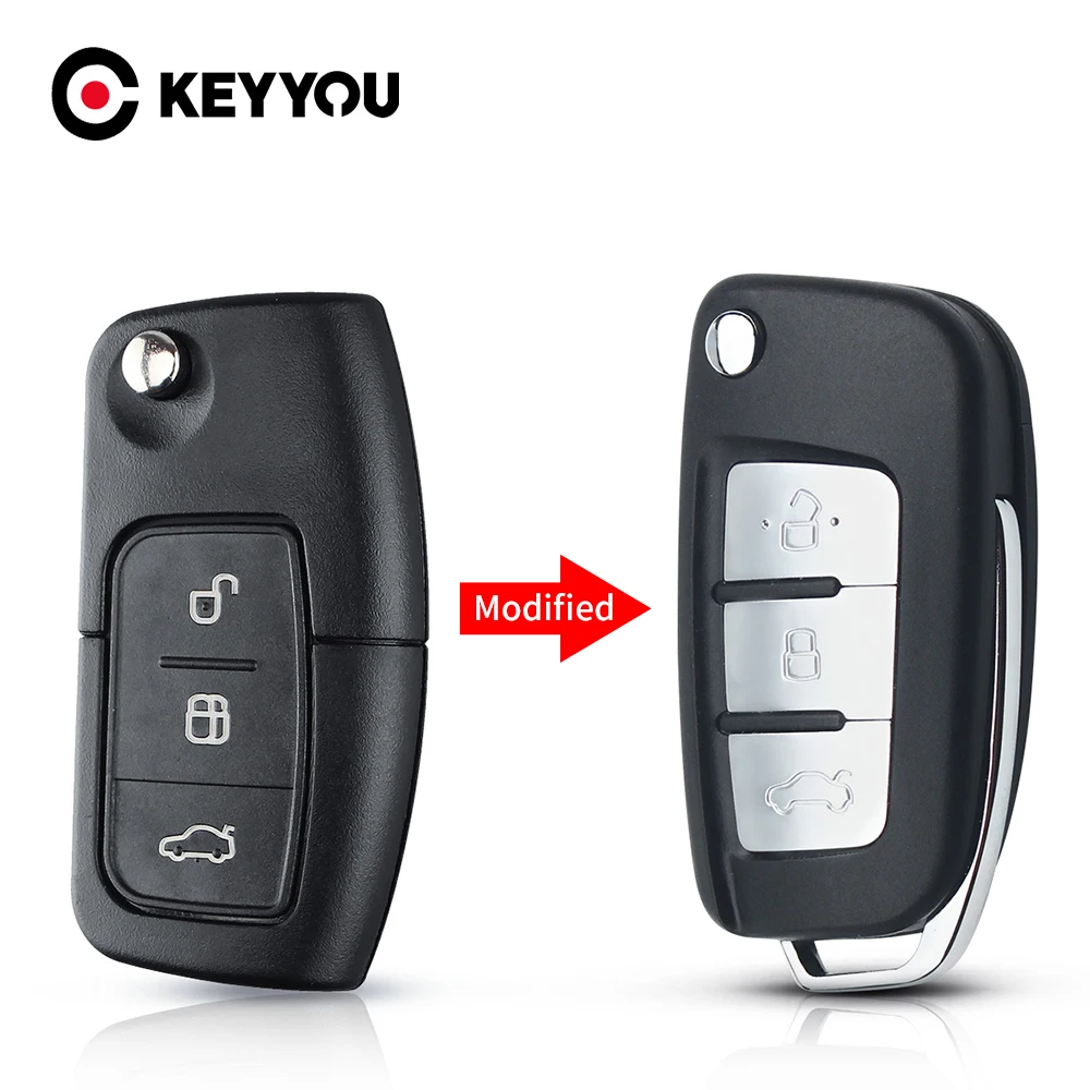 Модифицированный Автомобильный Дистанционный ключ KEYYOU для Ford Focus Fiesta C Max Ka C-Max S-Max
