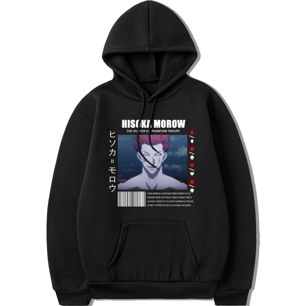 

Толстовка унисекс в стиле Харадзюку, модный Свитшот оверсайз с аниме Hunter X Hunter, уличная одежда в стиле хип-хоп, осень