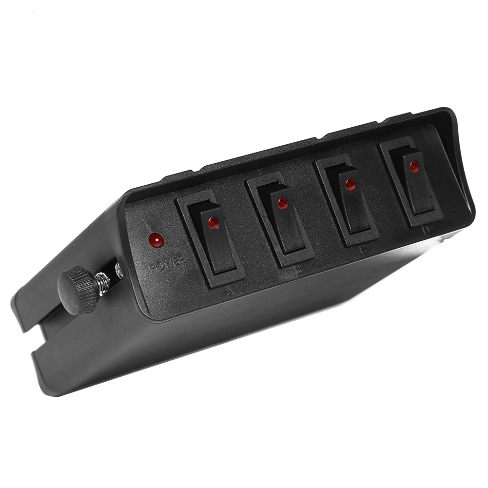 

Waterproof 30A On/Off Rocker Switch Box Emergency Strobe Light 12V 4 Gang Controller Panel With Mount Bracket for Car RV Boat