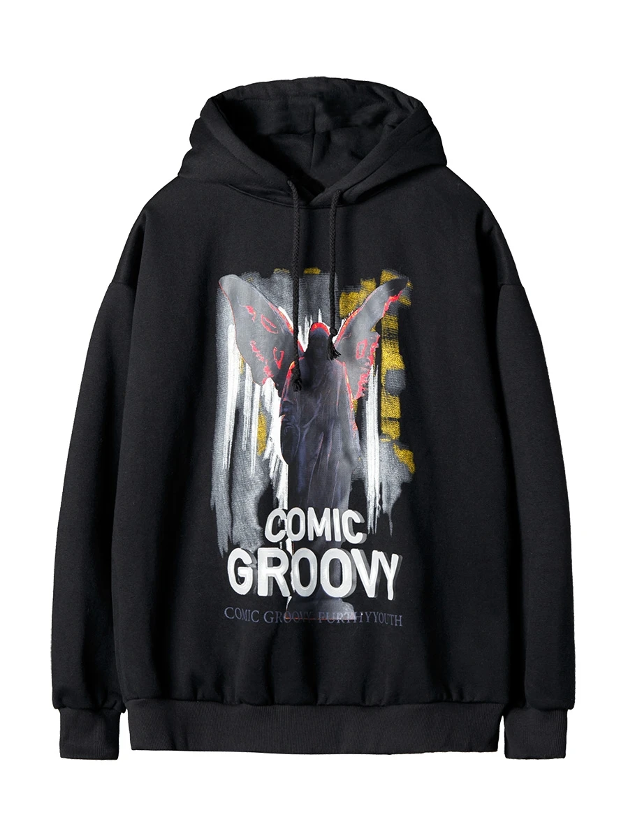 

Y Demo Harajuku Streetwear Letters Print Hoodie Loose Long Sleeve Women Autumn Casual Hooded Jumper