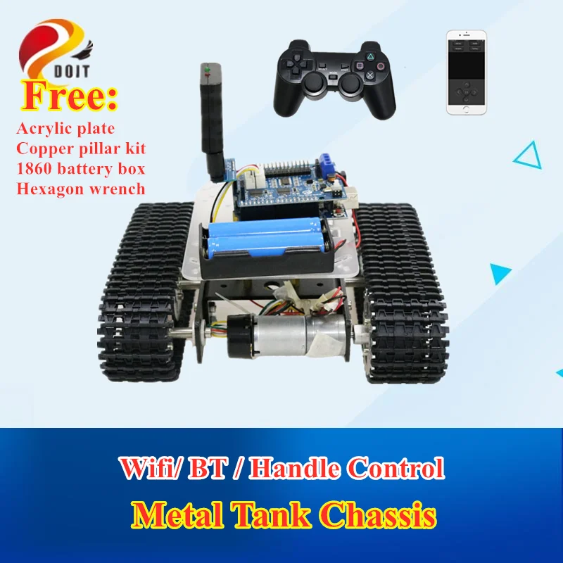 Мини T100 ручка/Bluetooth/Wi-Fi RC управление робот танка шасси автомобиля Комплект для