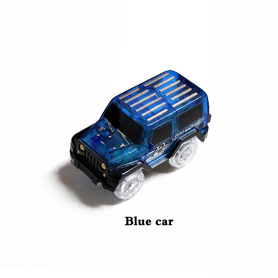 1 blue car Волшебный Трек светодиодный лазерный гоночный трек светильник гибкий DIY трек светится в темноте игровой набор с светодиодный светильник автомобиль игрушка для детей - Цвет: 1 blue car