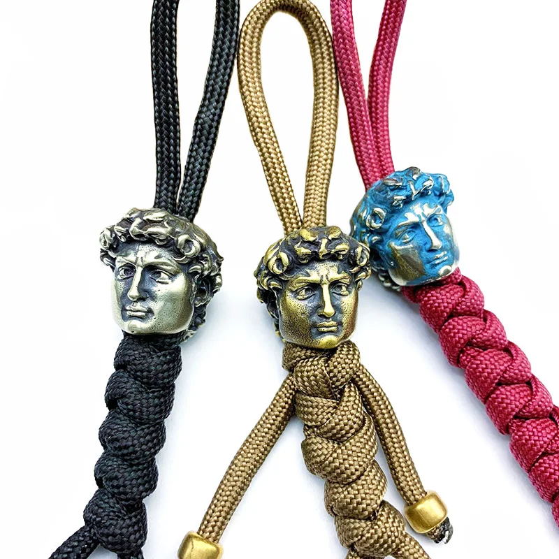 Латунные бусины из Паракорда с головкой Дэвида подвески для улицы инструмент