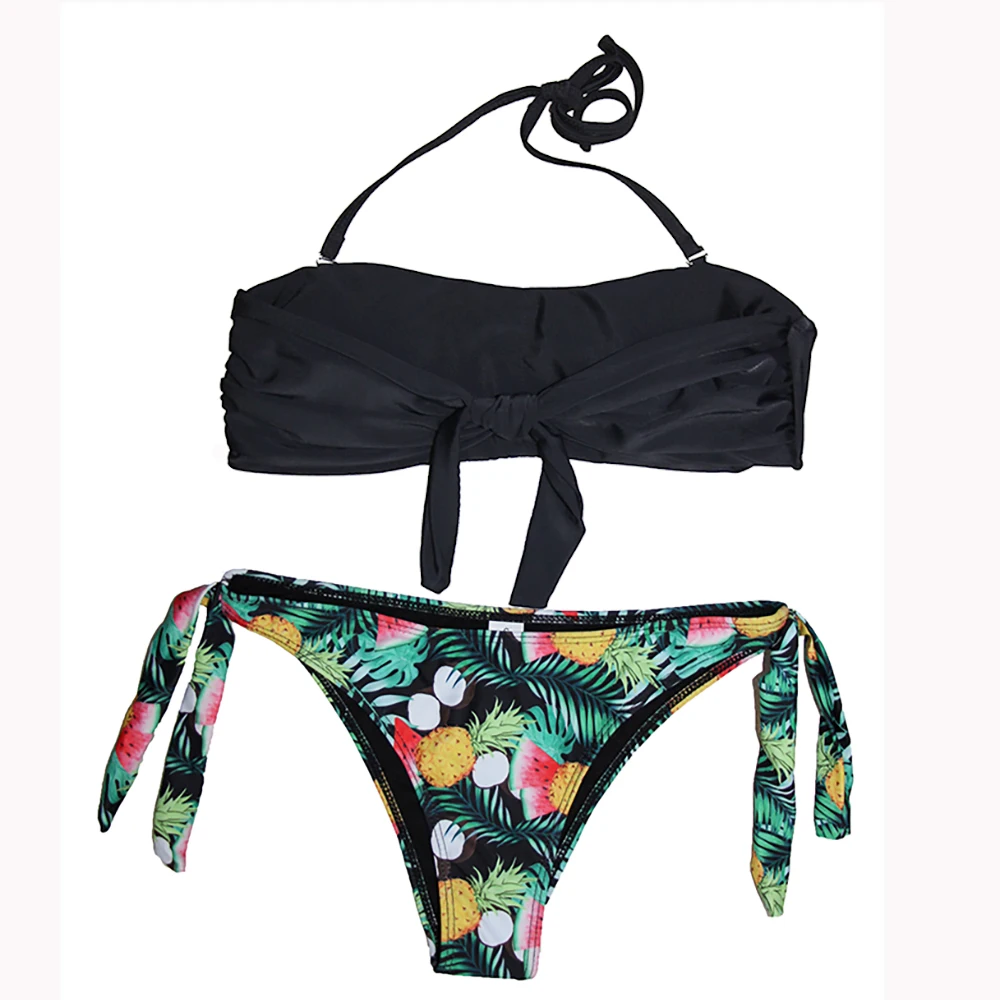 

New Sexy Flowers Leaves Cross Summer 2021 Women's Swimsuit Bikini Two-Piece Suit Swimming Clothes Push-Up Swimsuit Beach Cover