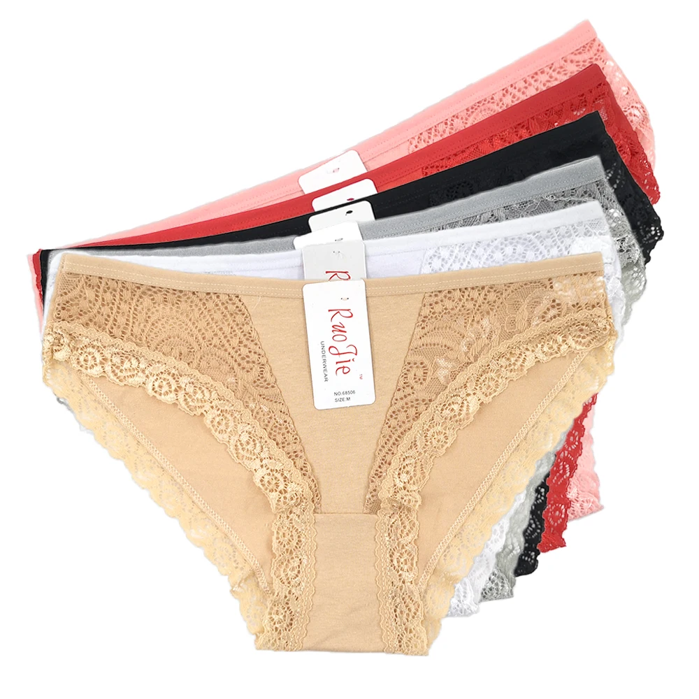 5pcs New Woman Panties Ladies Underwear Sexy Lace Plus Pantyhose Low Rise Cotton Briefs Intimates Hot Sale