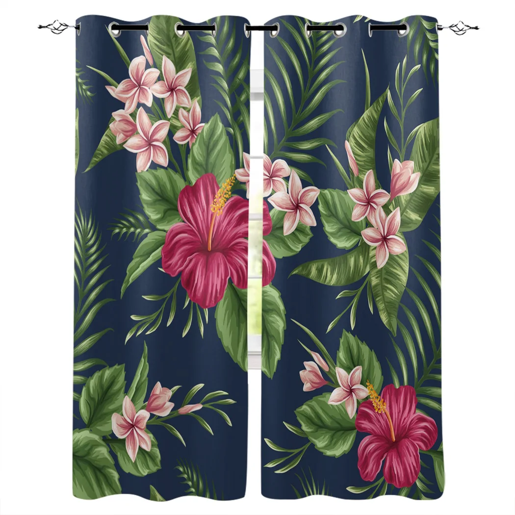 Цветочные листья перья гибискус занавески для окон окна ванной комнаты спальни