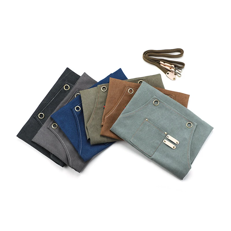 Брезентовый Рабочий Фартук на шею унисекс Регулируемая кожаная фабричная