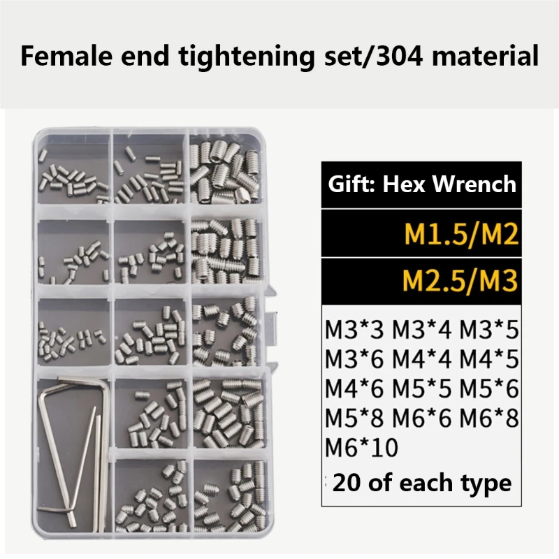 13 размеров Шестигранная головка из нержавеющей стали набор личинок метрический