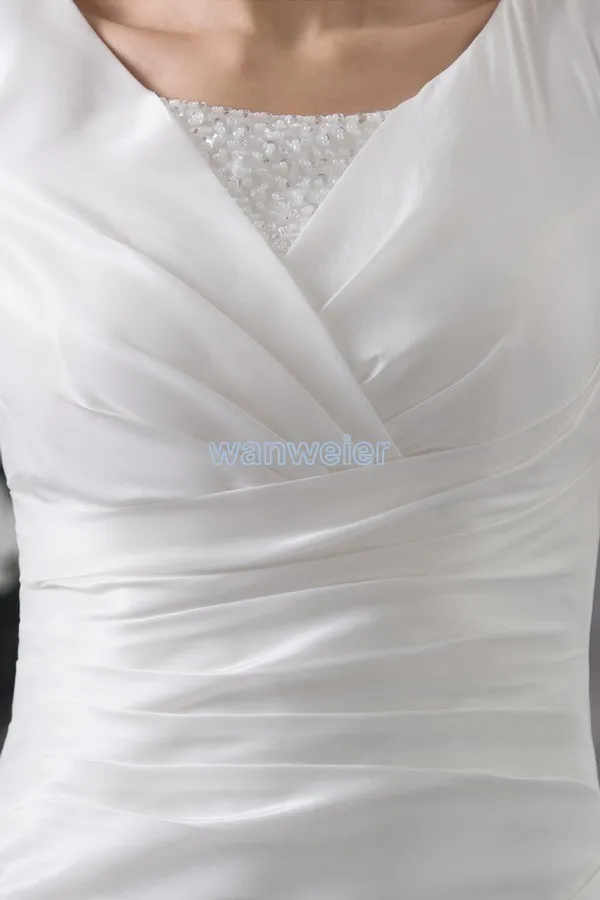 

free shipping 2016 new design custom size/color bridal gown short sleeve small train white beading Mother of the Bride Dresses