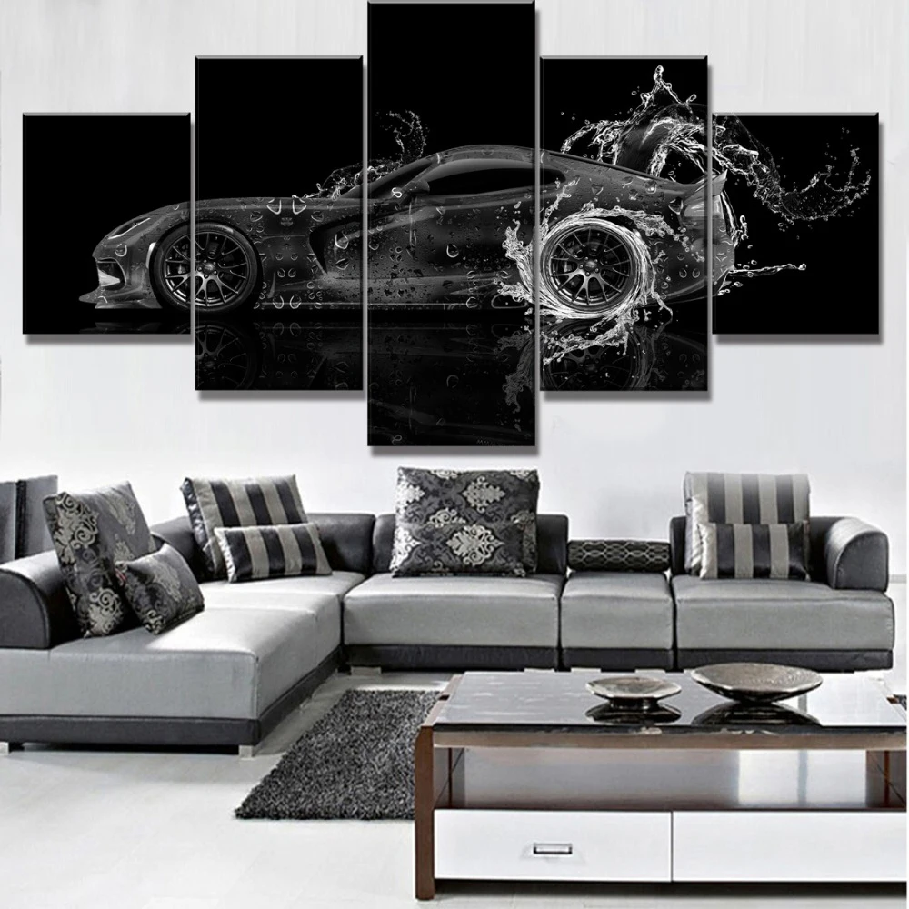 5 шт. настенная Картина на холсте Dodge Viper водяной автомобиль плакат Современная