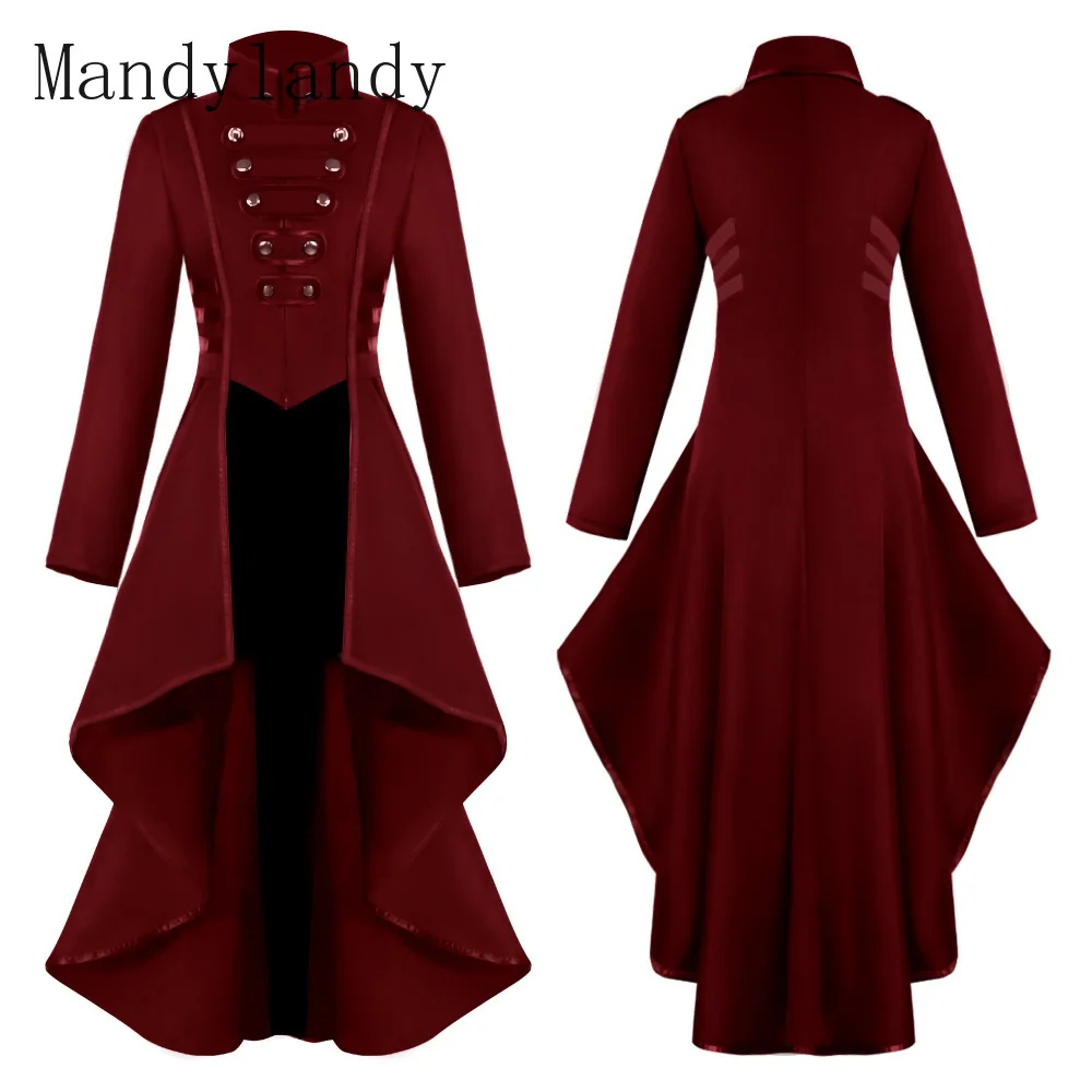 

Mandylandy Coat Autumn Vintage Long Sleeve Stand Collar Slim Irregular Coat Women's Solid Color Double Breasted Splicing Coat