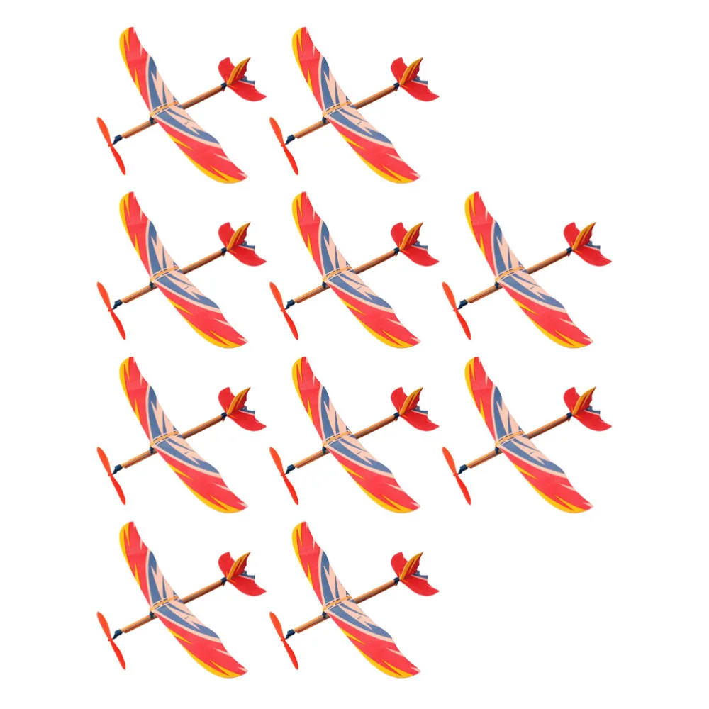

10Pcs Rubber Band Powered Airplane Model Biplane Toys for Kids (Random Style)