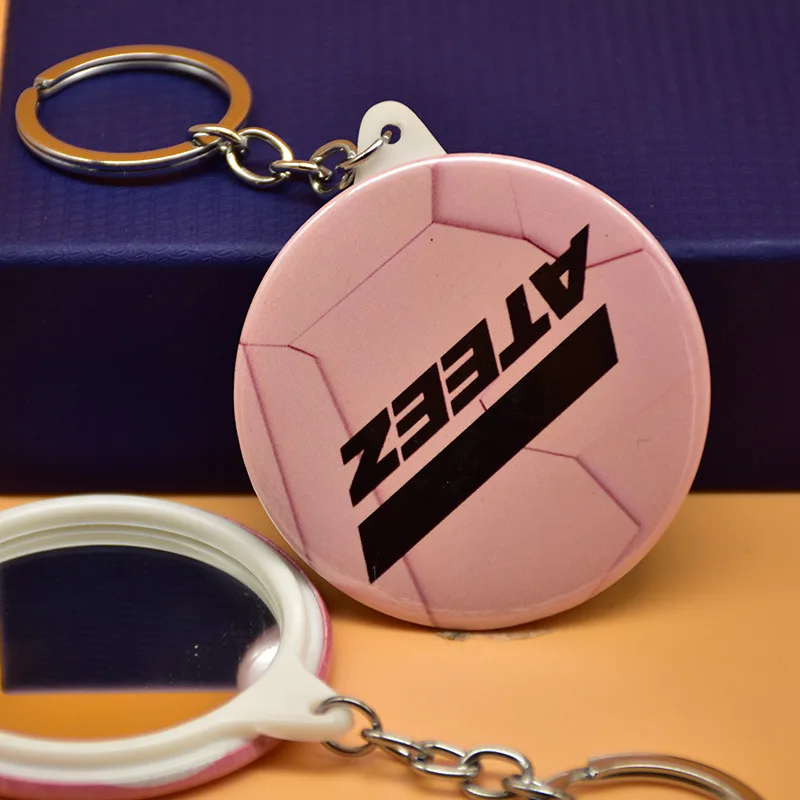Корейский круглый значок KPOP IDOL Boys Team ATEEZ маленький зеркальный брелок для ключей
