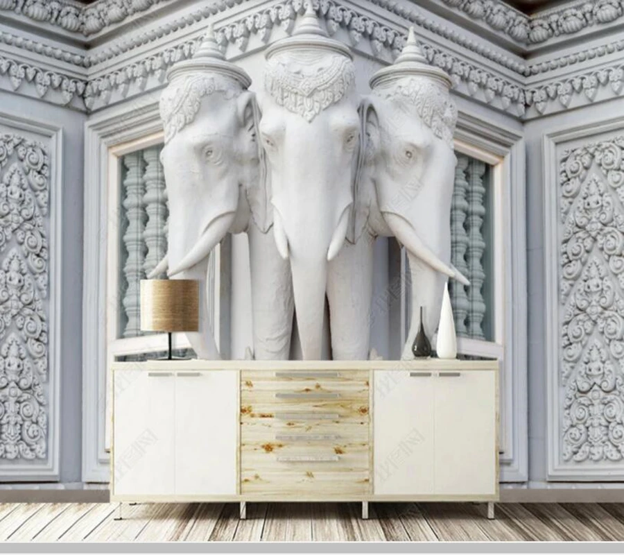 

Papel де parede Европейский 3D стерео здание слон Декор, Настенные обои, гостиная, спальня обоями домашний декор